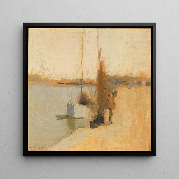 Fishing Boat - Frank Edwin Scott — framed artwork on a wall