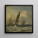 Marine fishing boats - Willem van de Velde the Younger — framed artwork on a wall