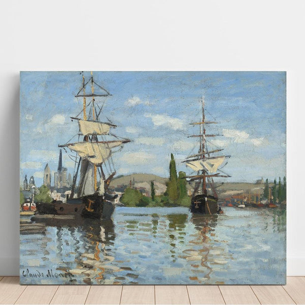 Reproduction of the painting Boats on the Seine in Rouen - Claude Monet
