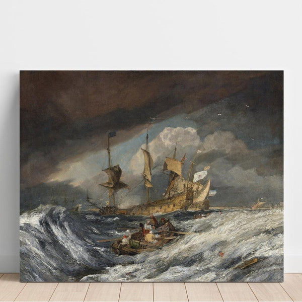 Reproduction of the painting Bateaux transportant des ancres vers les navires de guerre hollandais - Joseph Mallord William Turner
