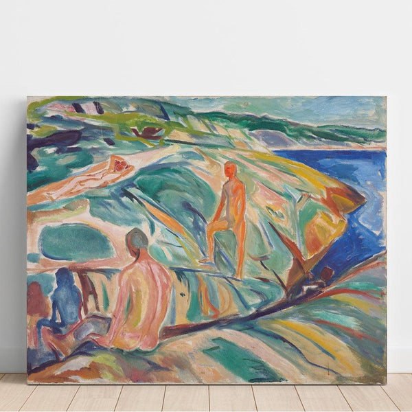 Reproduction of the painting Bathing Men on Rocks - Edvard Munch