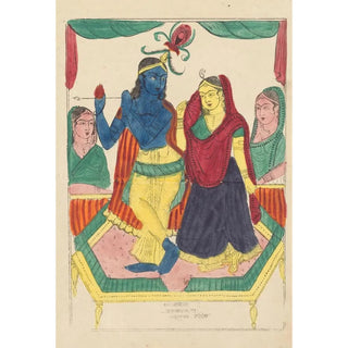 Krishna and Radha Painting - Becharam Das Dutta — artwork view