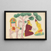 Layla visiting Majnun in the desert - Becharam Das Dutta — framed artwork on a wall
