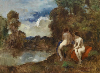 Two Nudes by the Pond - Béla Iványi-Grünwald — artwork view