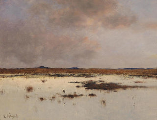 Atmosphere of the evening on a river landscape - Béla Spányi — artwork view