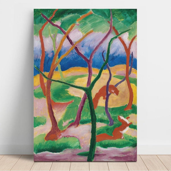 Reproduction of the painting Belettes Jouant - Franz Marc