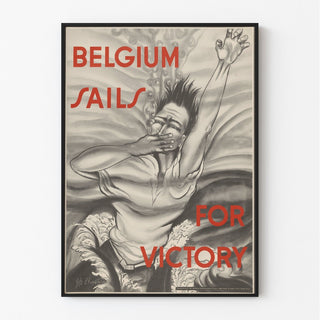 Belgium Sails for Victory - Affiche vintage par Lette Lhevoleries