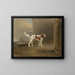 A white spaniel in a landscape near a door - Ben Marshall — framed artwork on a wall