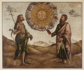 the Adoration of the Name of Jesus between Saint John the Baptist and Saint Paul - Benedetto Carpaccio — artwork view