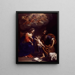 La Sainte Famille - Benedetto Gennari le Jeune — framed artwork on a wall