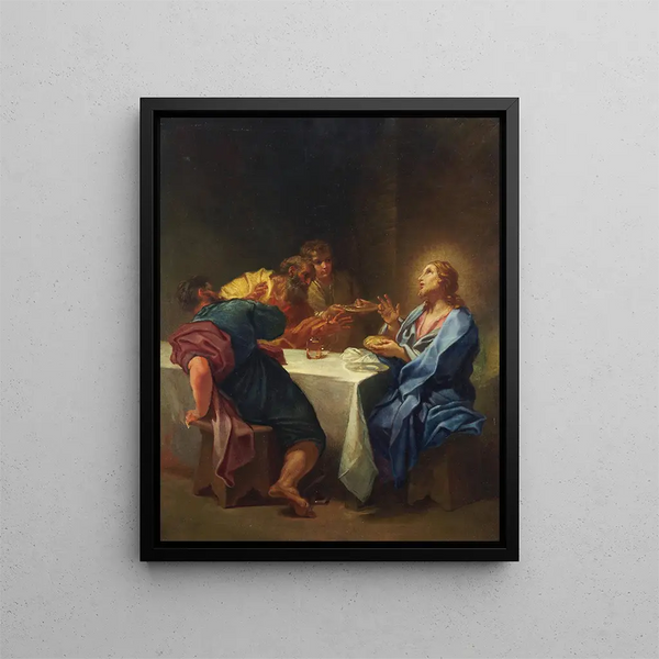 Supper at Emmaus - Benedetto Luti — framed artwork on a wall