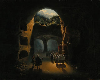 Ferdinand II of Sicily in the catacombs of San Gennaro - Beniamino De Francesco — artwork view