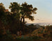 Italian landscape painting with Aeneas and the Sibyl of Cumae - Beniamino De Francesco — artwork view
