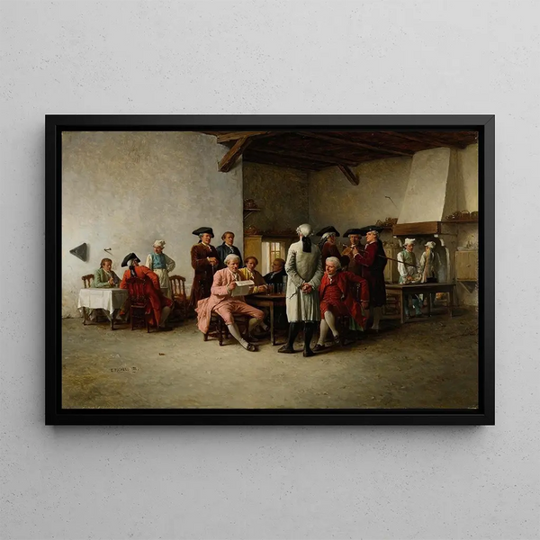 La Salle de Club - Benjamin Eugène Fichel — framed artwork on a wall