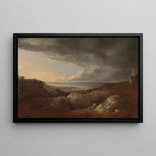 View of the Severn River near Kings Weston, seat of Lord de Clifford - Benjamin Barker — framed artwork on a wall