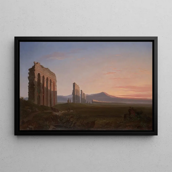 View of the Roman countryside - Benjamin Champney — framed artwork on a wall