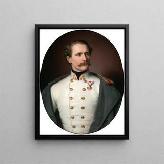 Portrait of an Austrian colonel decorated with the Military Merit Cross - Benjamin Heinrich Orth — framed artwork on a wall