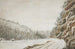 View of the new toll road along the Juniata with a distant view of Warrior Mountain - Benjamin Henry Latrobe — artwork view
