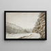 View of the new toll road along the Juniata with a distant view of Warrior Mountain - Benjamin Henry Latrobe — framed artwork on a wall