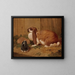 A rabbit with large ears and its little one - Benjamin Herring — framed artwork on a wall