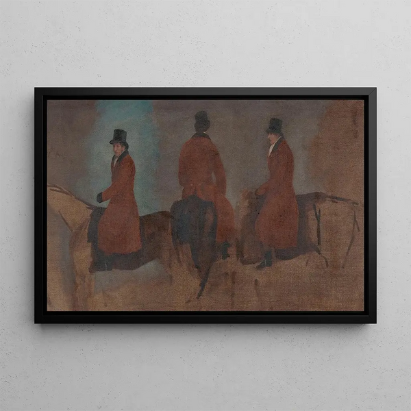 Studies of Horsemen in the Hunting Field - Benjamin Marshall — framed artwork on a wall
