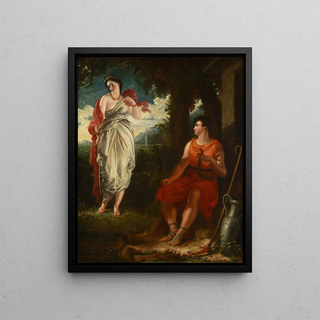Venus and Anchises - Benjamin Robert Haydon — framed artwork on a wall