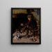 A man with his dog in front of a fireplace - Benjamin West Clinedinst — framed artwork on a wall