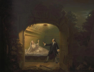 David Garrick and George Anne Bellamy in Romeo and Juliet, Act V, Scene III - Benjamin Wilson — artwork view
