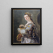 Portrait of a Lady with a Mask and Cherries - Benjamin Wilson — framed artwork on a wall