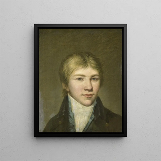 Portrait painting of Hendrik Arend van den Brink at the age of seventeen - Benjamin Wolff — framed artwork on a wall