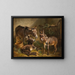 Donkeys in a Stable - Benno Adam — framed artwork on a wall