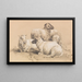 Four Sheep - Benno Rafael Adam — framed artwork on a wall