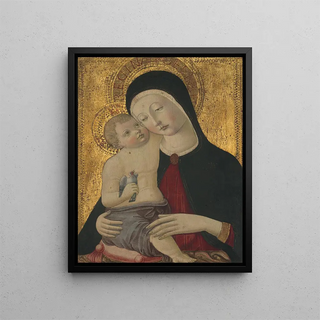 Virgin and Child - Benvenuto di Giovanni — framed artwork on a wall