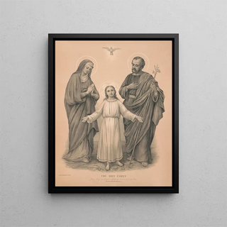 The Holy Family - Benziger Brothers — framed artwork on a wall
