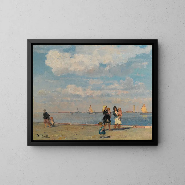 Promenade au bord de l'eau à Venise - Beppe Ciardi — framed artwork on a wall