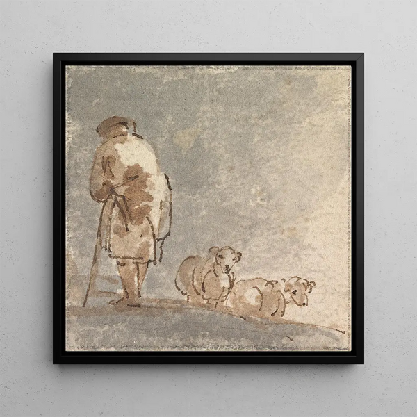 Berger avec des moutons - Sawrey Gilpin — framed artwork on a wall