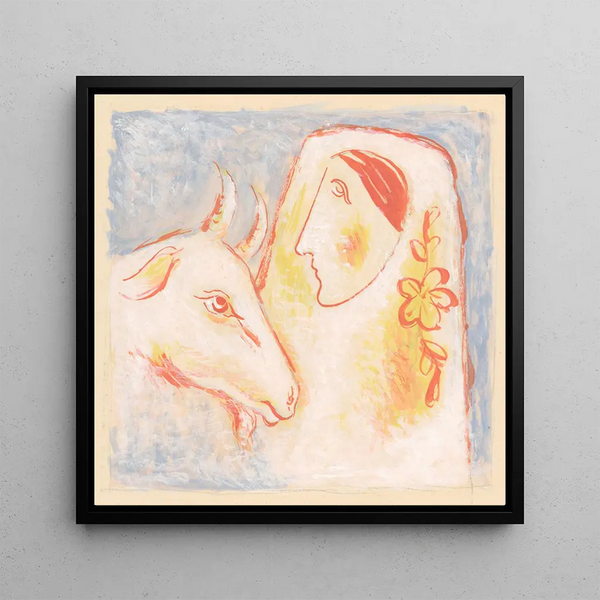 Goat Herding Painting - Mikuláš Galanda — framed artwork on a wall