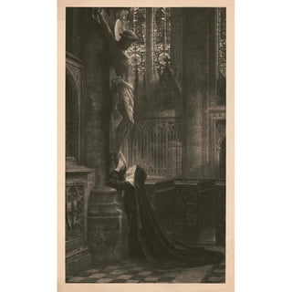 Nun kneeling at the feet of Jesus crucified - Berlin Photographic Company — artwork view