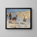 Children playing on the beach - Bernard Blommers — framed artwork on a wall