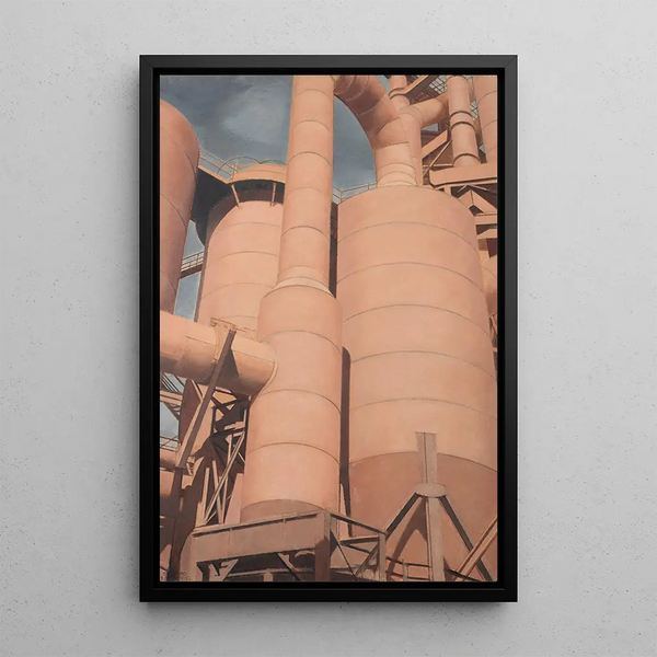 Reproduction of the painting of South Works Steel Mill in Chicago, Illinois - Bernard Boutet de Monvel