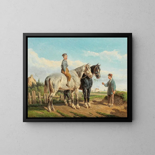 A little treat - Bernard Édouard Swebach — framed artwork on a wall