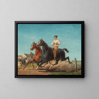 At the horse market - Bernard Édouard Swebach — framed artwork on a wall