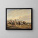 Departure for the hunt - Bernard Édouard Swebach — framed artwork on a wall