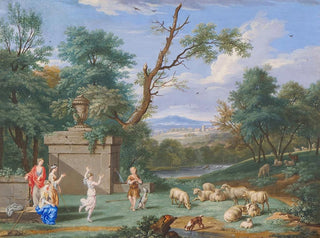 Classic landscape with shepherds and a shepherdess - Bernard Lens III — artwork view