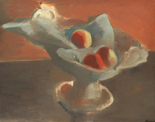 Apples in a white bowl - Bernard Meninsky — artwork view