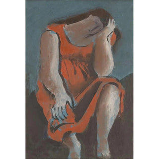 Reproduction of the painting of a seated woman, head on hand - Bernard Meninsky