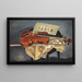 Still life with violin - Bernard Meninsky — framed artwork on a wall