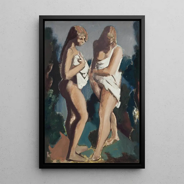 Les baigneuses - Bernard Meninsky — framed artwork on a wall