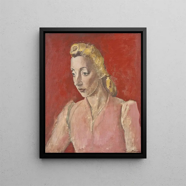 Woman with Golden Hair - Bernard Meninsky — framed artwork on a wall