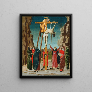 The Descent from the Cross - Bernardino Butinone — framed artwork on a wall